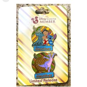 NWT Disney Vacation Club Member DVC Lilo & Stitch and Figment Pins Set of 2 …
